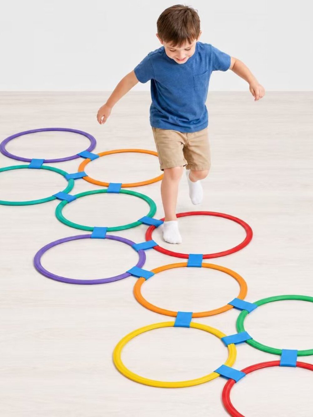 Hopscotch Ring Set, Colorful Agility Hoops with Snap Connectors(1 Pack)